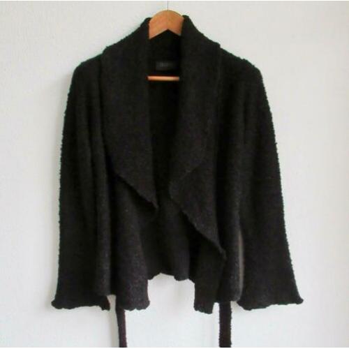 Zwart bouclé vest / vestjasje van Suchita - mt M