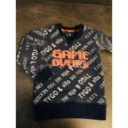 Tygo & Vito leuke blauwe sweater trui met opdruk maat 92