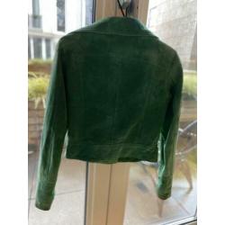 Groen leren suède biker Jack van Goosecraft