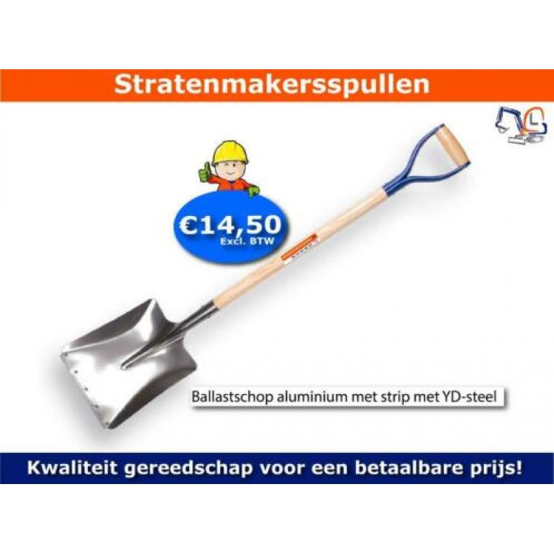 Kabelspade smal stratenmakersspullen 13 cm breed met opstap