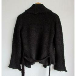 Zwart bouclé vest / vestjasje van Suchita - mt M