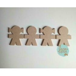 Knutselsetje met 10 MDF figuren: kinderfeestje | Stokhout 62