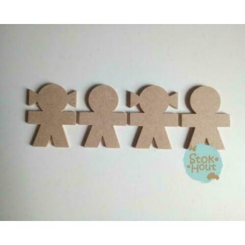 Knutselsetje met 10 MDF figuren: kinderfeestje | Stokhout 62