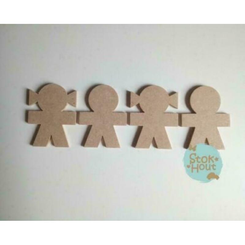 Knutselsetje met 10 MDF figuren: kinderfeestje | Stokhout 62