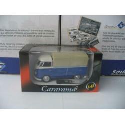 VW Volkswagen T1 Bus Pick Up met Huif Blauw Cararama 1/43