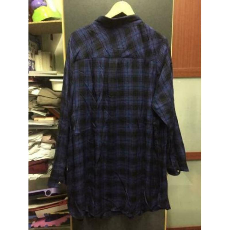 Lang check blouse, maat :xl
