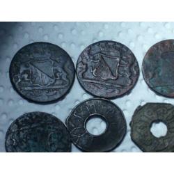 18 mooie oude munten uit VOC tijd met zilver, bodemvondst