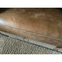3 zits bank combi leder/canvas
