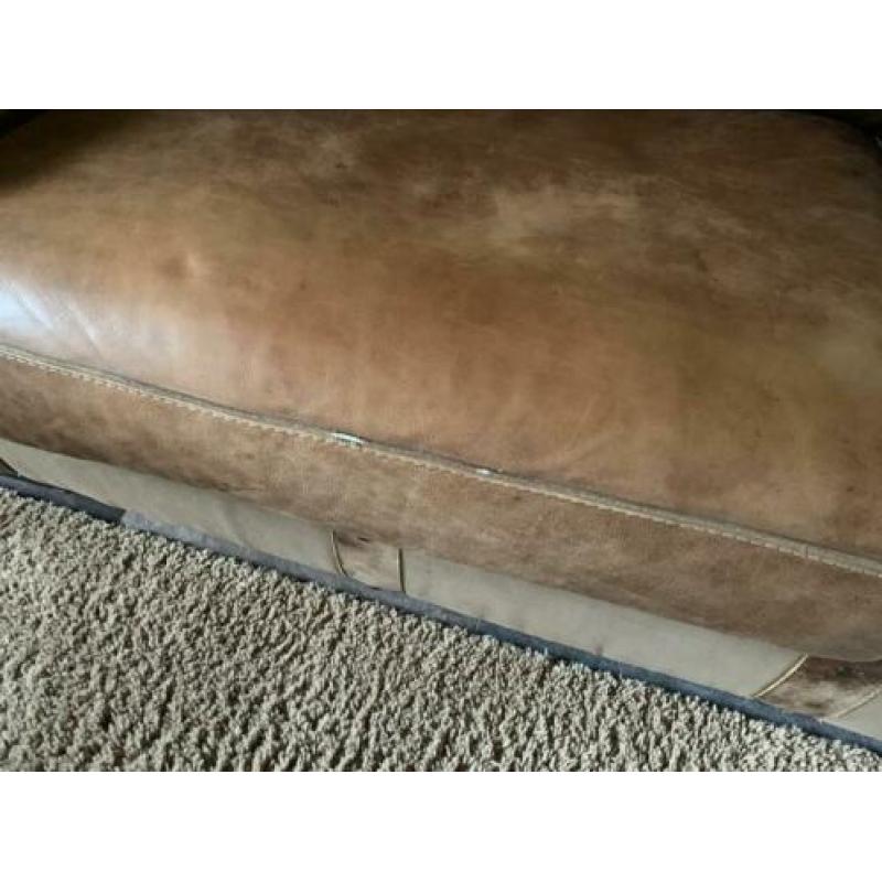 3 zits bank combi leder/canvas