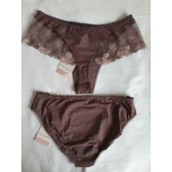 75H Prima Donna bh Plume toffee taupe evt string, slip NIEUW
