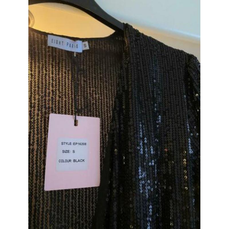 Nieuwe zwarte jurk glitter maat S