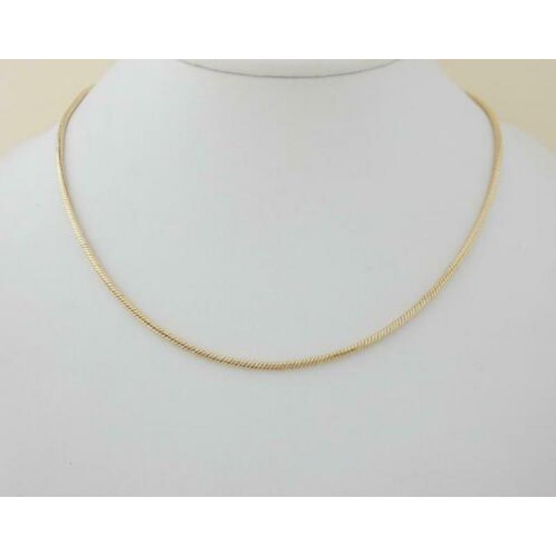 14 karaat Gouden Dames Collier - Ketting Slang-Schakel 47 cm