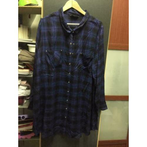 Lang check blouse, maat :xl