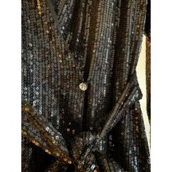 Nieuwe zwarte jurk glitter maat S