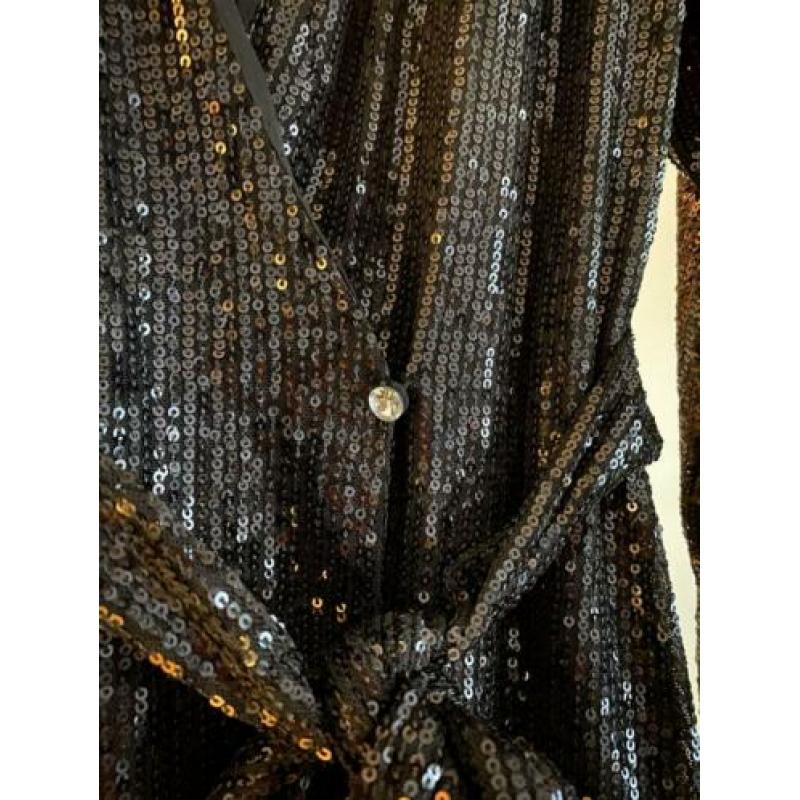 Nieuwe zwarte jurk glitter maat S