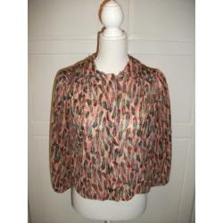 Topshop veren print chiffon blouse top, maat 40 (= M)