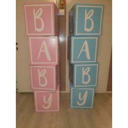 Stapelblokken "BABY" Babyshower/Gender reveal party