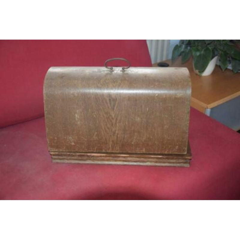 Hansa - Decoratieve naaimachine met stofkap - Hout, IJzer (g