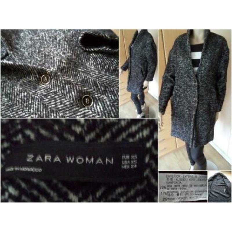 ZARA oversized lange tweedjas XS