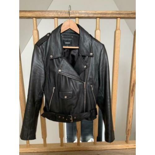 Originele Arma jas leren winter jas zwart biker jack 38