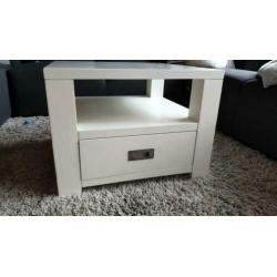 2x salontafel wit met lade 60x60x45 cm