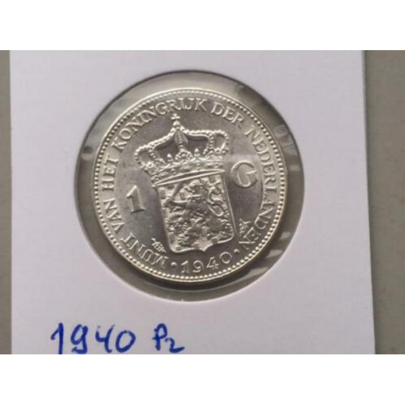 7 stuks 1 Gulden zilver Wilhemina zeer fraai - prachtig