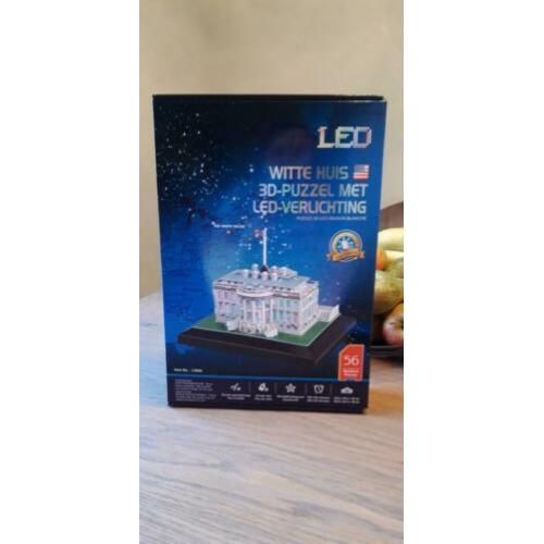 Puzzel Witte Huis 3D met LED verlichting, nieuw.