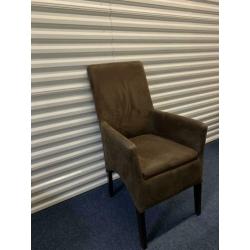 Eetkamerstoelen bruin stof set van 4 €50