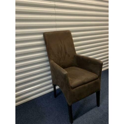 Eetkamerstoelen bruin stof set van 4 €50