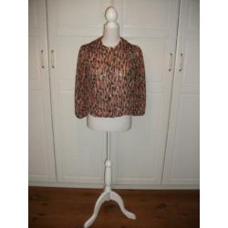 Topshop veren print chiffon blouse top, maat 40 (= M)