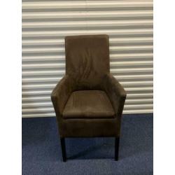 Eetkamerstoelen bruin stof set van 4 €50