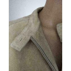 B1740 Esprit: beige suede-leren jasje colbert jack Maat L=42