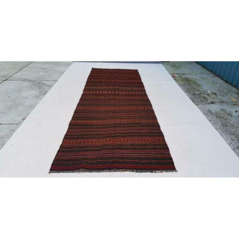 Vintage kelim kleed loper 400x140 cm vloerkleed tapijt kelim