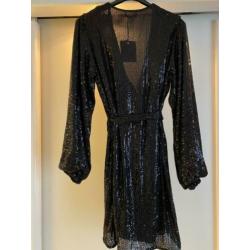 Nieuwe zwarte jurk glitter maat S