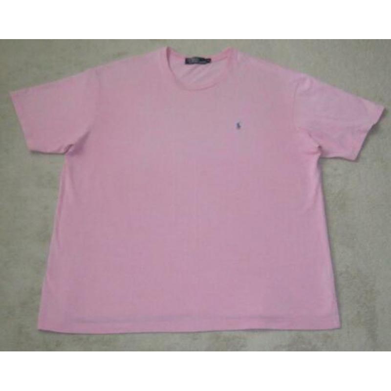 Origineel T-shirt van Ralph Lauren, licht roze, maat XL.
