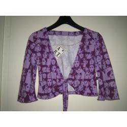 Nieuw! Enig bolero-vestje met fotoprint ART maat M, snazzeys
