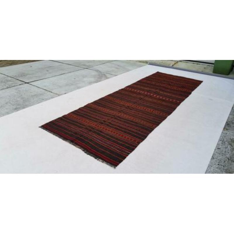 Vintage kelim kleed loper 400x140 cm vloerkleed tapijt kelim