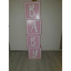 Stapelblokken "BABY" Babyshower/Gender reveal party