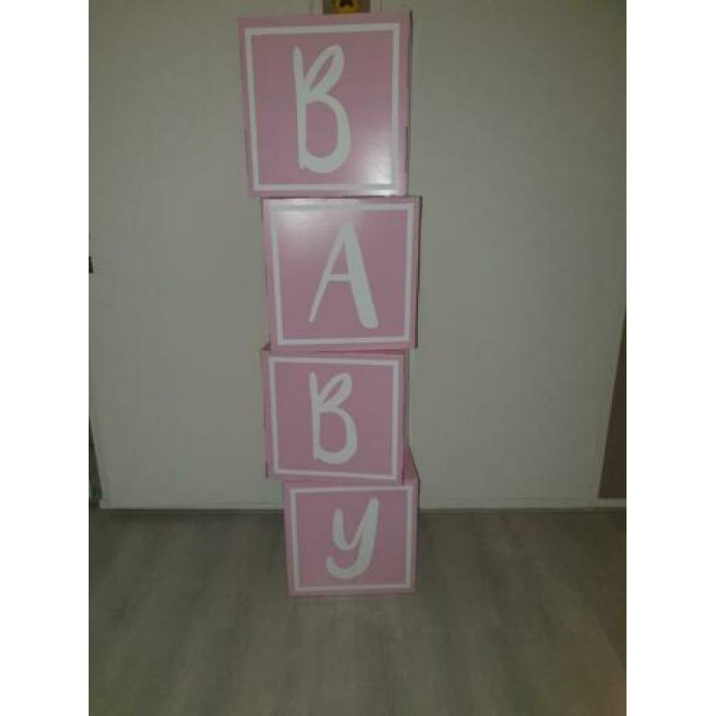Stapelblokken "BABY" Babyshower/Gender reveal party