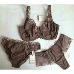 75H Prima Donna bh Plume toffee taupe evt string, slip NIEUW