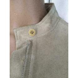 B1740 Esprit: beige suede-leren jasje colbert jack Maat L=42
