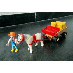 Jubileumset pony en paarden weide met hooiwagen 5457