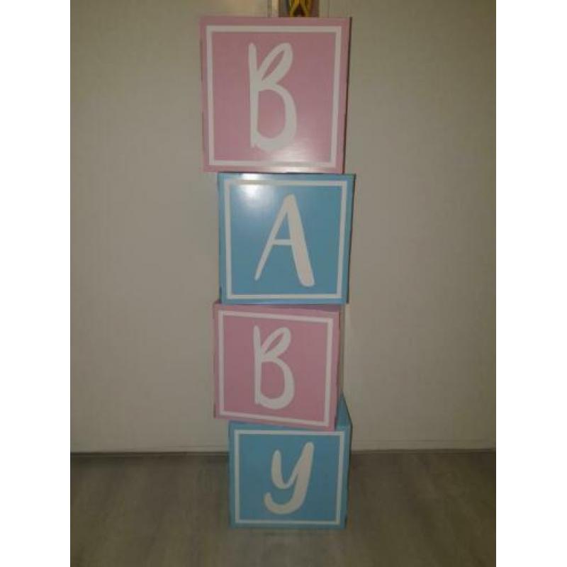 Stapelblokken "BABY" Babyshower/Gender reveal party