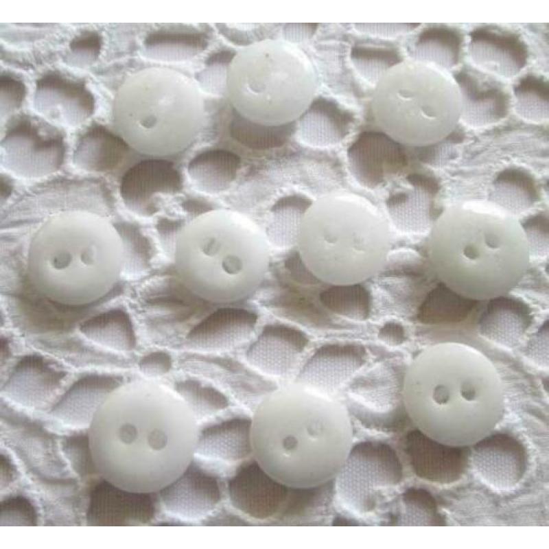 Vintage China buttons glasknopen nr M1262 wit