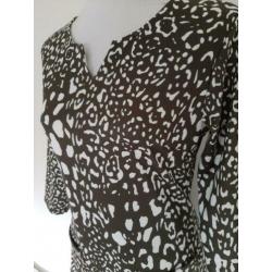 Groen/crème witte vintage jurk maat 36