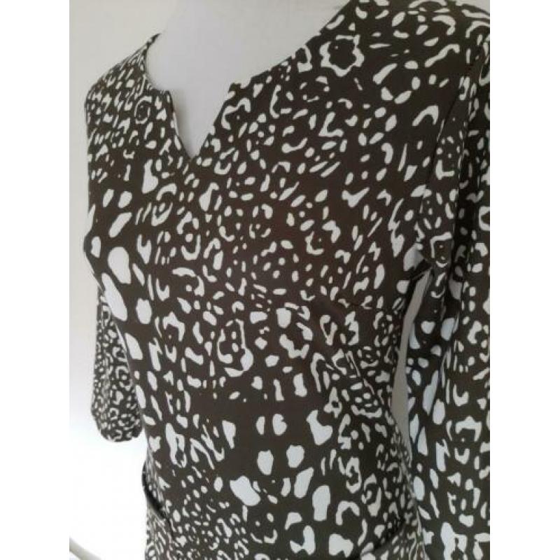 Groen/crème witte vintage jurk maat 36