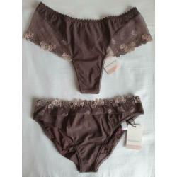 75H Prima Donna bh Plume toffee taupe evt string, slip NIEUW
