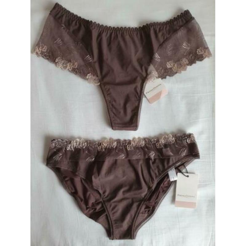 75H Prima Donna bh Plume toffee taupe evt string, slip NIEUW