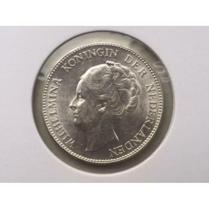 7 stuks 1 Gulden zilver Wilhemina zeer fraai - prachtig
