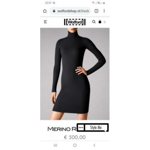 Wolford merino rib dress wol maat S